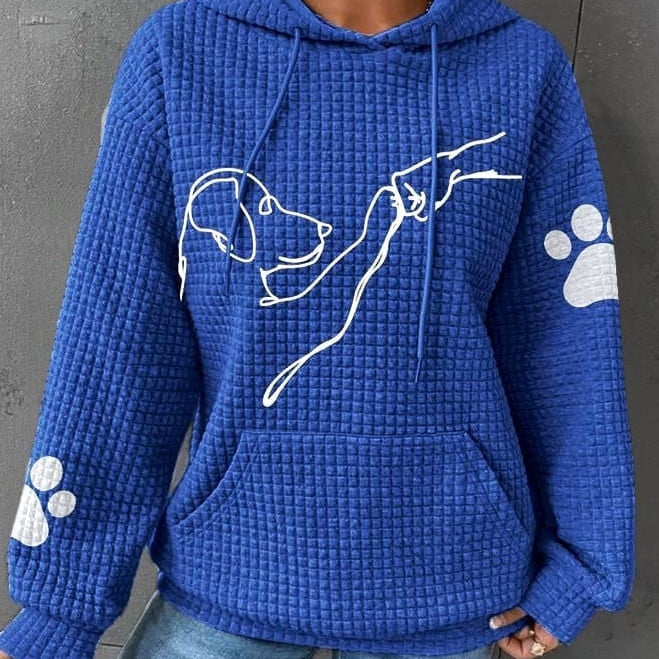 Eveline | Hoodie Damen Waffelstruktur Mit Kapuze Känguru-Tasche