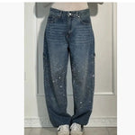 Fanni | Farmernadrág Női Flitteres Cargo Egyenes Szabás