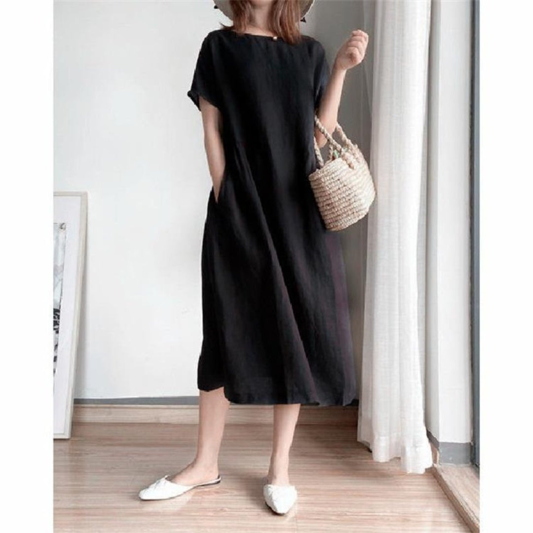 Fanni | Nyári Midi Ruha Női Rövid Ujjú Oversize
