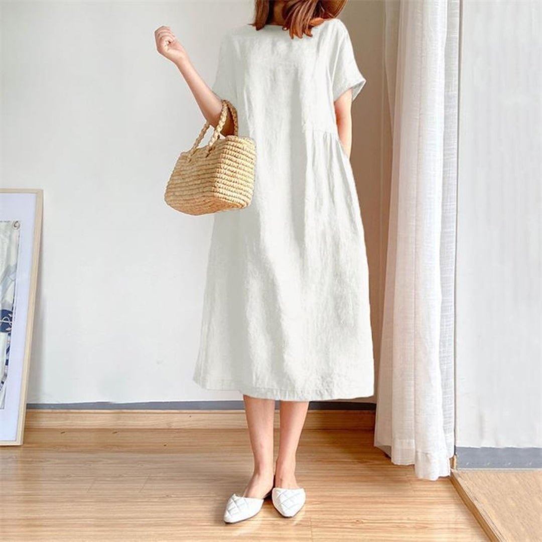 Fanni | Nyári Midi Ruha Női Rövid Ujjú Oversize