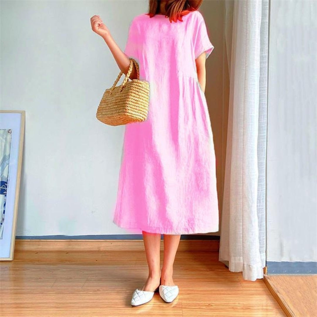Fanni | Nyári Midi Ruha Női Rövid Ujjú Oversize
