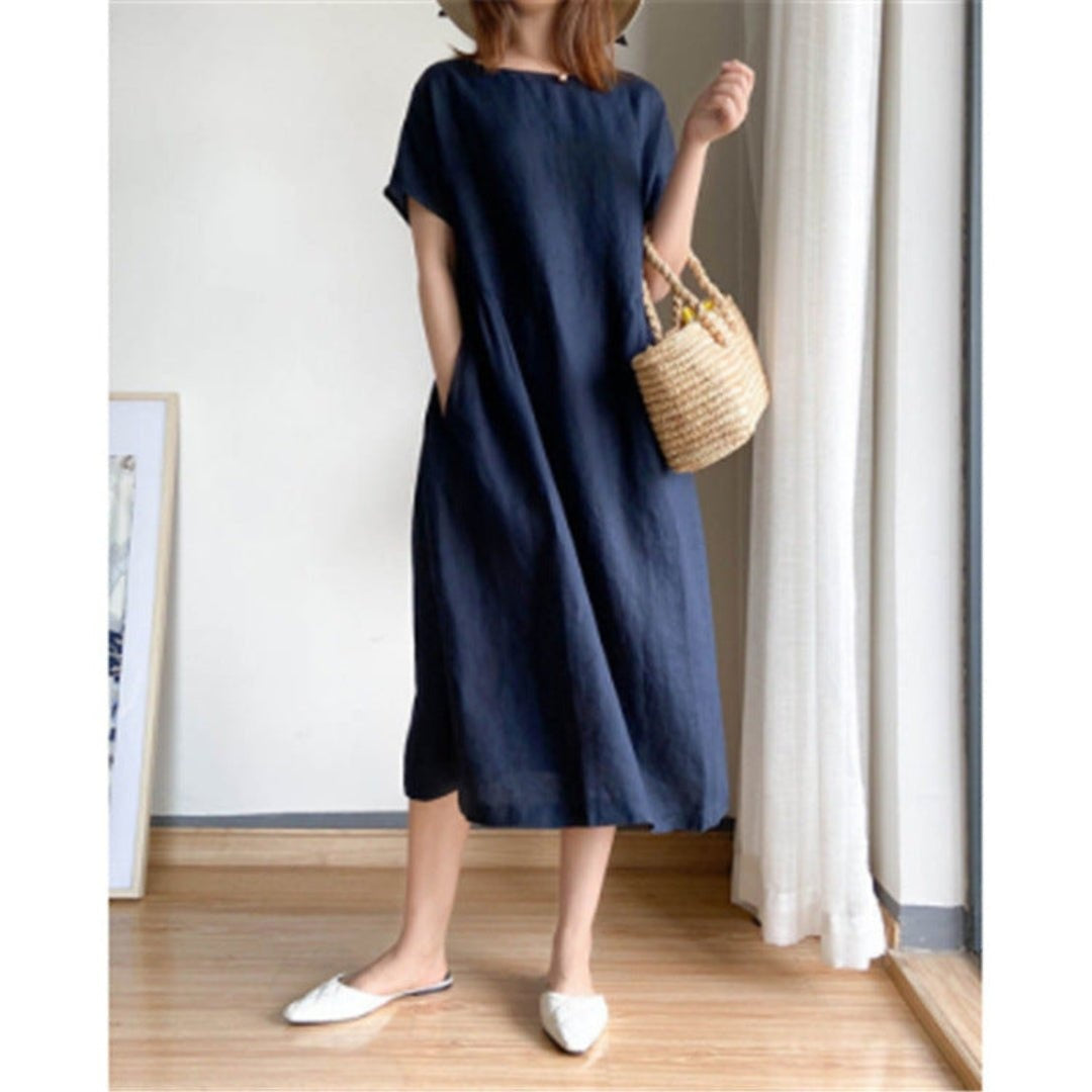 Fanni | Nyári Midi Ruha Női Rövid Ujjú Oversize
