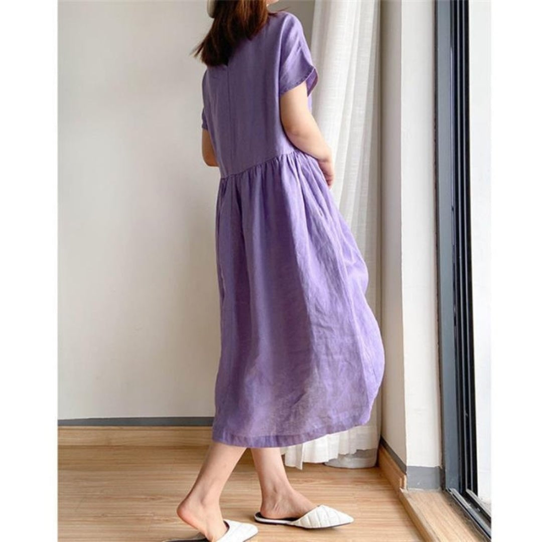 Fanni | Nyári Midi Ruha Női Rövid Ujjú Oversize