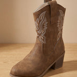 Fiona | Chelsea Boots Damen Blockabsatz Stickerei