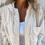 Fiona | Fleecejacke Damen mit Kapuze Reissverschluss Gerippt