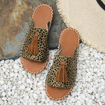 Flóra | Boho Szandál Női Lapos Bojtokkal Pántos