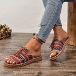 Flóra | Boho Szandál Női Lapos Bojtokkal Pántos