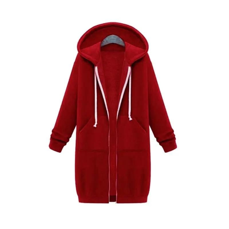 Flóra | Hoodie Hosszú Kapucnis Női Cipzáras Oversize