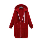 Flóra | Hoodie Hosszú Kapucnis Női Cipzáras Oversize