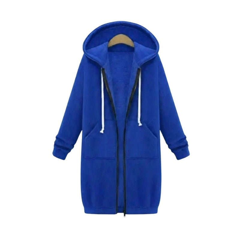 Flóra | Hoodie Hosszú Kapucnis Női Cipzáras Oversize