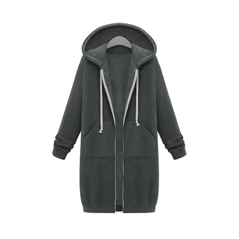 Flóra | Hoodie Hosszú Kapucnis Női Cipzáras Oversize