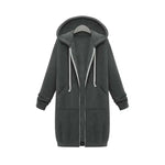 Flóra | Hoodie Hosszú Kapucnis Női Cipzáras Oversize