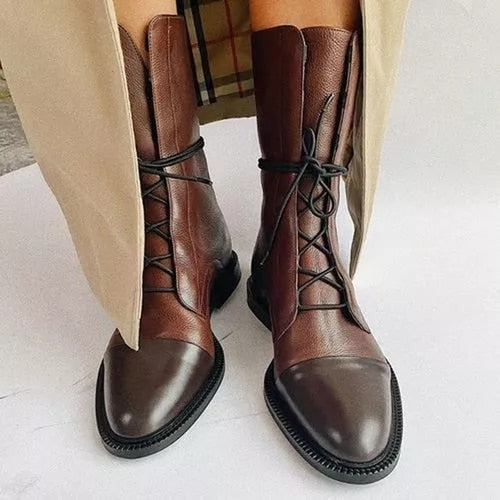 Frieda | Schnürstiefel Damen Leder Mittelhoher Schaft