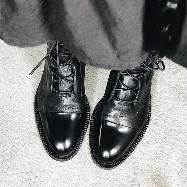 Frieda | Schnürstiefel Damen Leder Mittelhoher Schaft