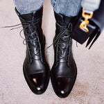 Frieda | Schnürstiefel Damen Leder Mittelhoher Schaft