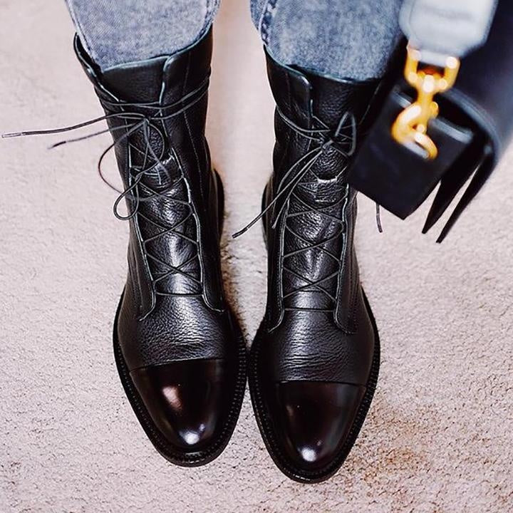 Frieda | Schnürstiefel Damen Leder Mittelhoher Schaft