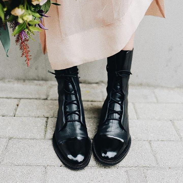 Frieda | Schnürstiefel Damen Leder Mittelhoher Schaft