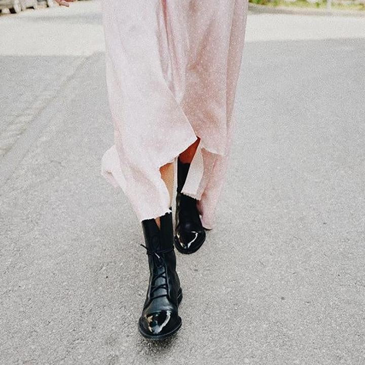 Frieda | Schnürstiefel Damen Leder Mittelhoher Schaft