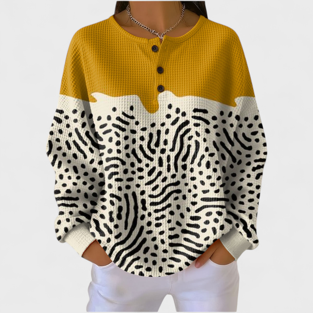 Frieda | Weihnachts Sweatshirt Damen Langarm Waffelstruktur