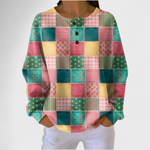 Frieda | Weihnachts Sweatshirt Damen Langarm Waffelstruktur