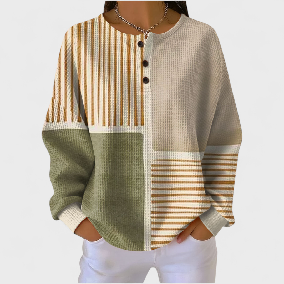 Frieda | Weihnachts Sweatshirt Damen Langarm Waffelstruktur