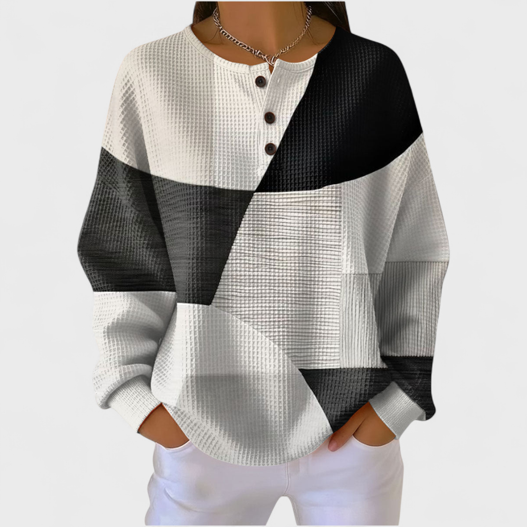 Frieda | Weihnachts Sweatshirt Damen Langarm Waffelstruktur