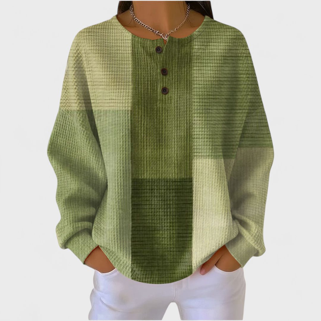 Frieda | Weihnachts Sweatshirt Damen Langarm Waffelstruktur