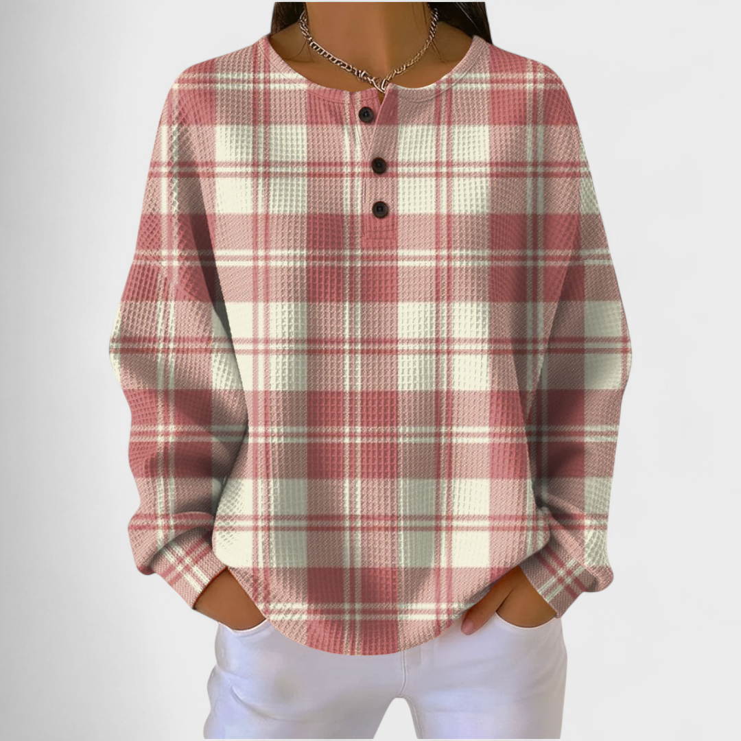 Frieda | Weihnachts Sweatshirt Damen Langarm Waffelstruktur