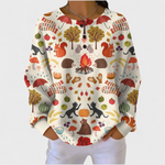 Frieda | Weihnachts Sweatshirt Damen Langarm Waffelstruktur