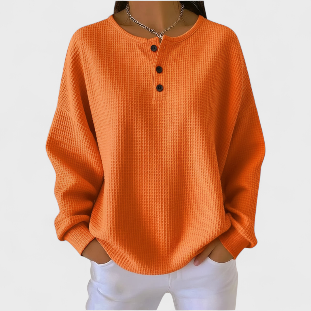 Frieda | Weihnachts Sweatshirt Damen Langarm Waffelstruktur