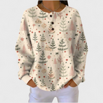 Frieda | Weihnachts Sweatshirt Damen Langarm Waffelstruktur
