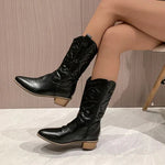 Fruzsina | Cowboy Csizma Női Metallic Hímzett Magas Szárú