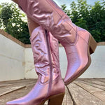 Fruzsina | Cowboy Csizma Női Metallic Hímzett Magas Szárú
