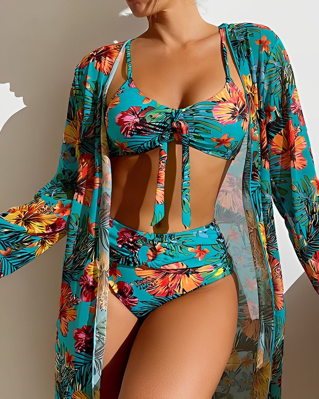 Fruzsina | Trópusi Bikini Szett Női Kimonóval