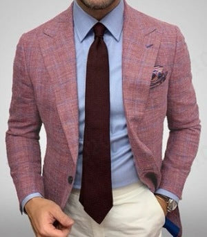 Gábor | Kockás Blézer Férfi Slim Fit Kétgombos