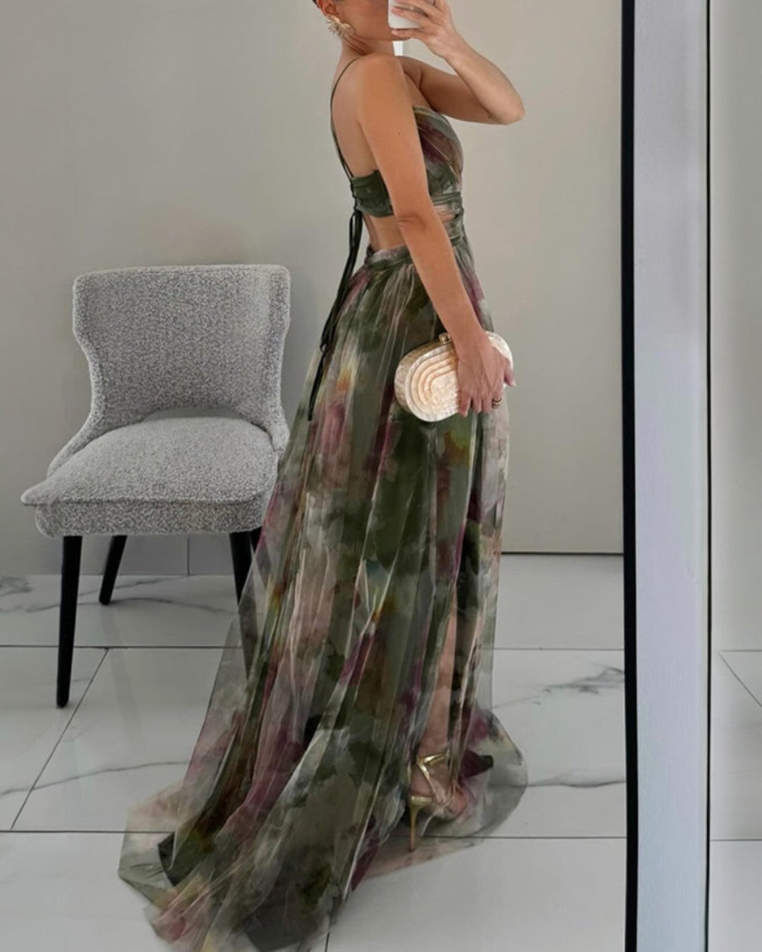 Gabriella | Alkalmi Maxi Ruha Női Pántos V-nyakú