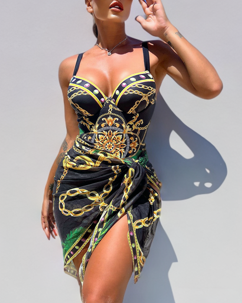 Gabriella | Bodycon Ruha Női Mintás Pántos