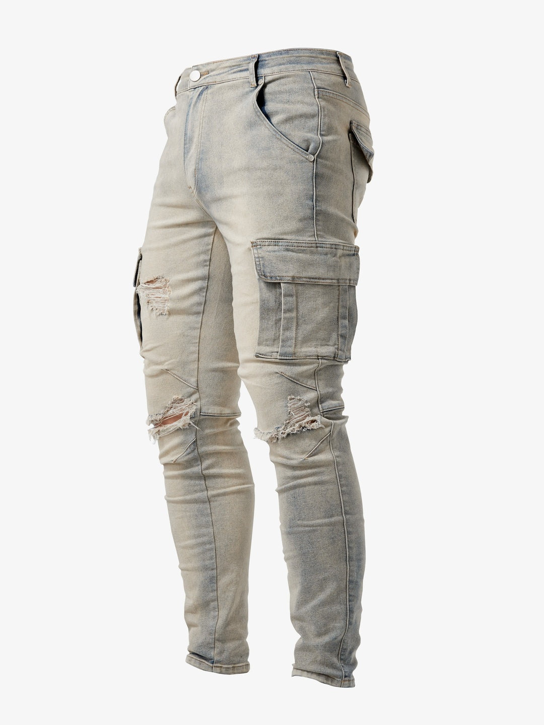 Gergő | Cargo Jeans Férfi Slim Fit Oldalzsebes