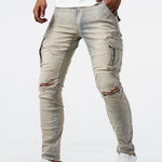 Gergő | Cargo Jeans Férfi Slim Fit Oldalzsebes