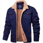 Gian | Fleecejacke Herren mit Knopfleiste Sherpa-Futter