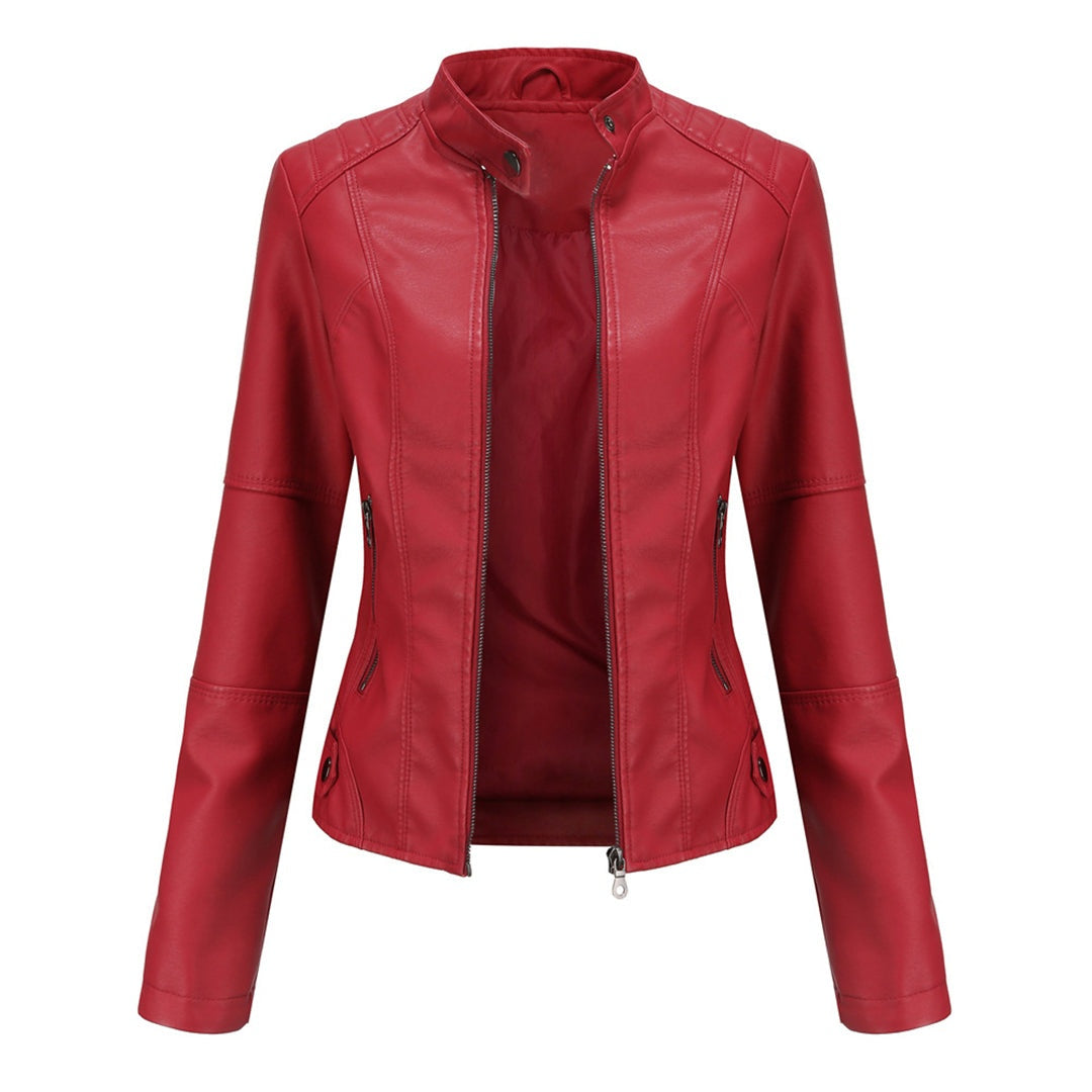 Hajnalka | Bőrdzseki Női Rövid Álló Galléros