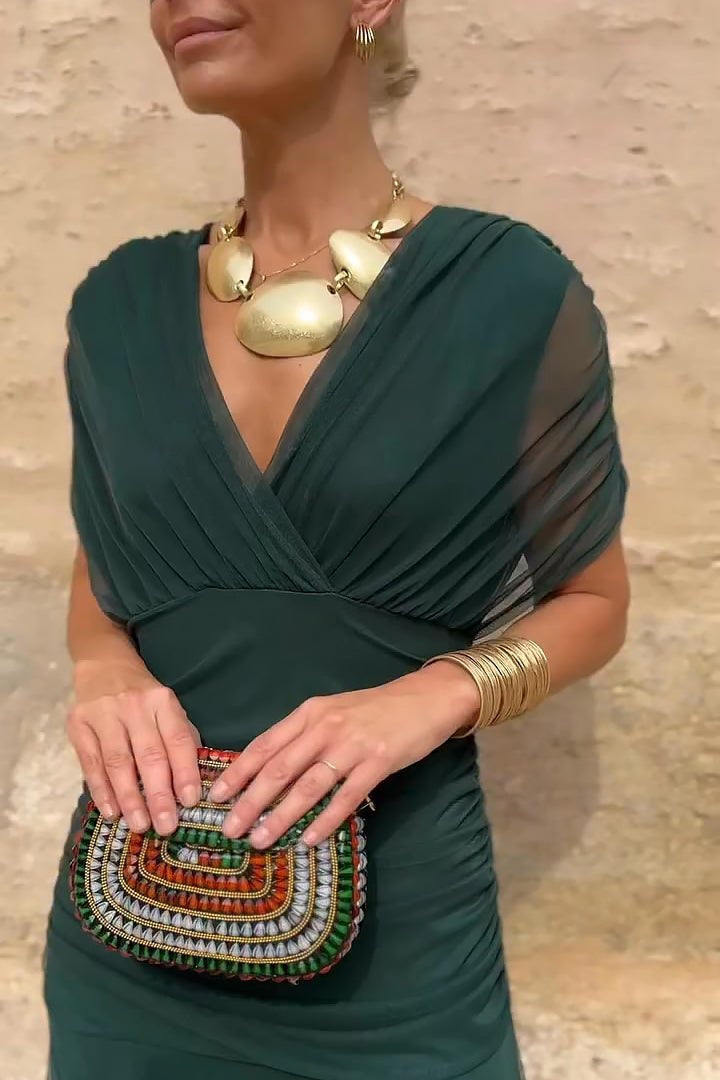 Hanna | Alkalmi Maxi Ruha Esküvőre Női V-nyakú Chiffon