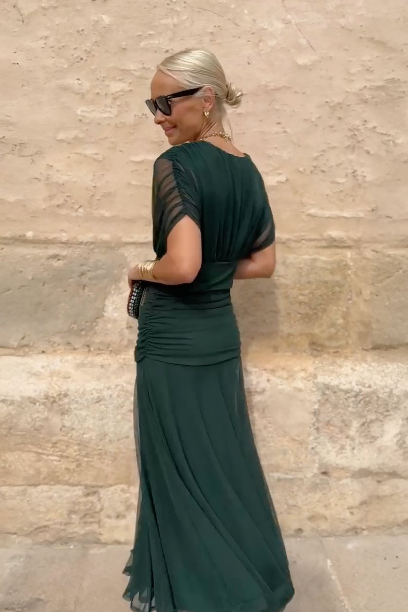 Hanna | Alkalmi Maxi Ruha Esküvőre Női V-nyakú Chiffon