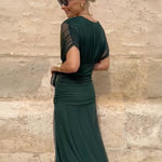 Hanna | Alkalmi Maxi Ruha Esküvőre Női V-nyakú Chiffon