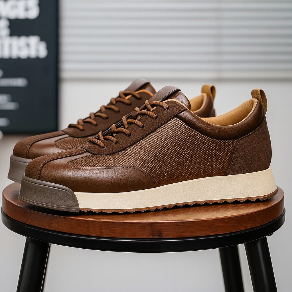 Hanna | Bőr Sneaker Női Platform Talpú Fűzős