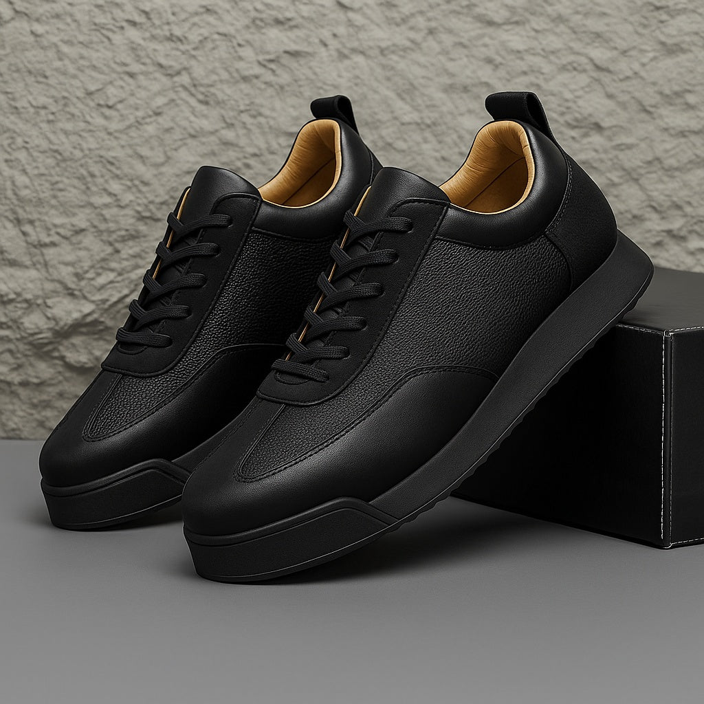 Hanna | Bőr Sneaker Női Platform Talpú Fűzős