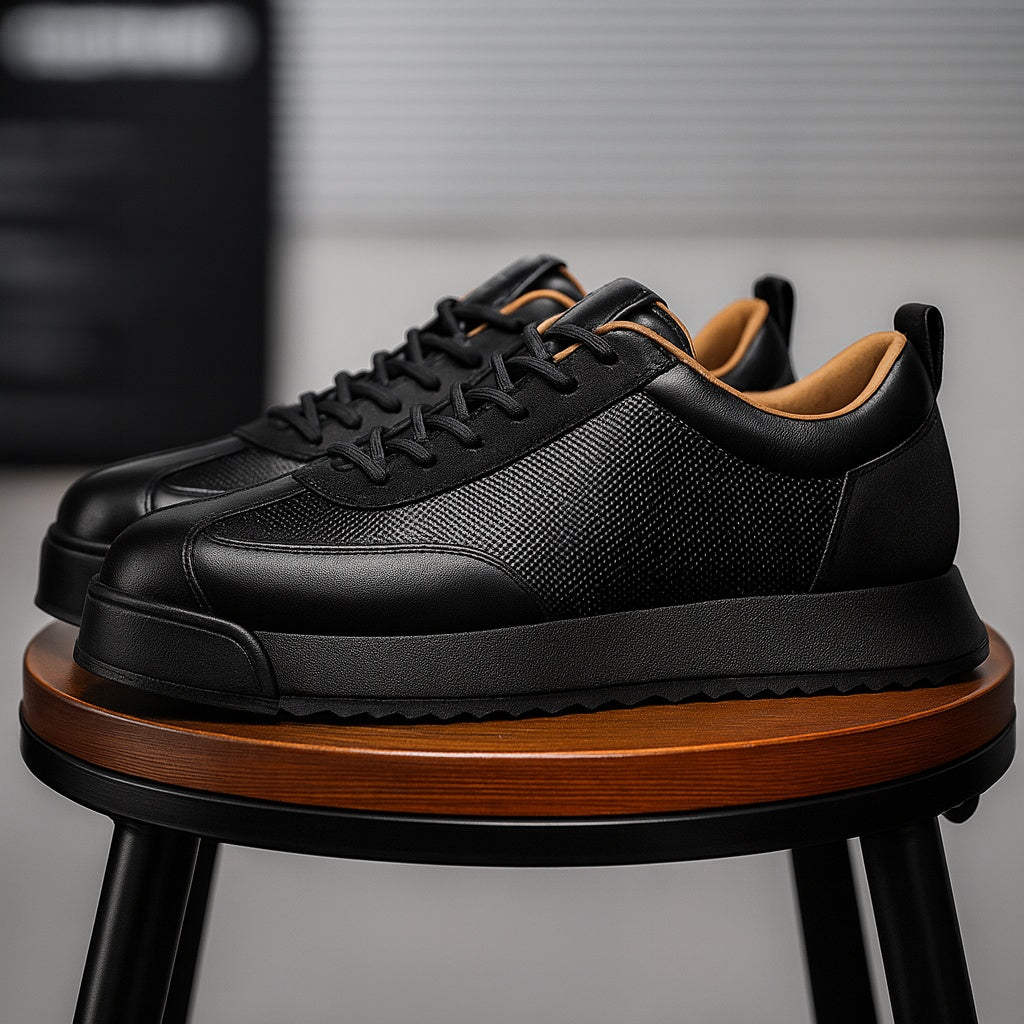 Hanna | Bőr Sneaker Női Platform Talpú Fűzős