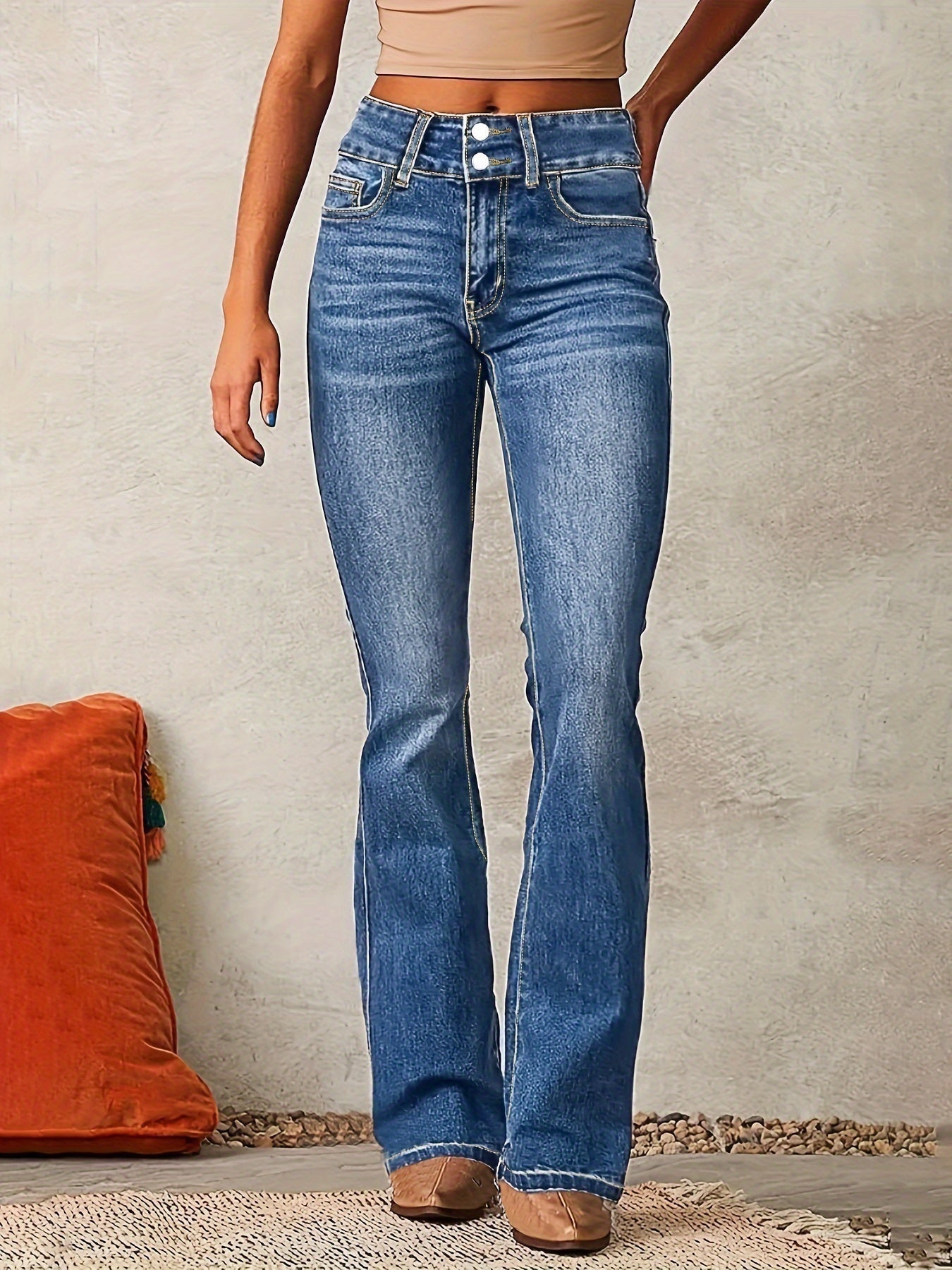 Hanna | Farmernadrág Magas Derekú Női Bővülő Szárú Jeans