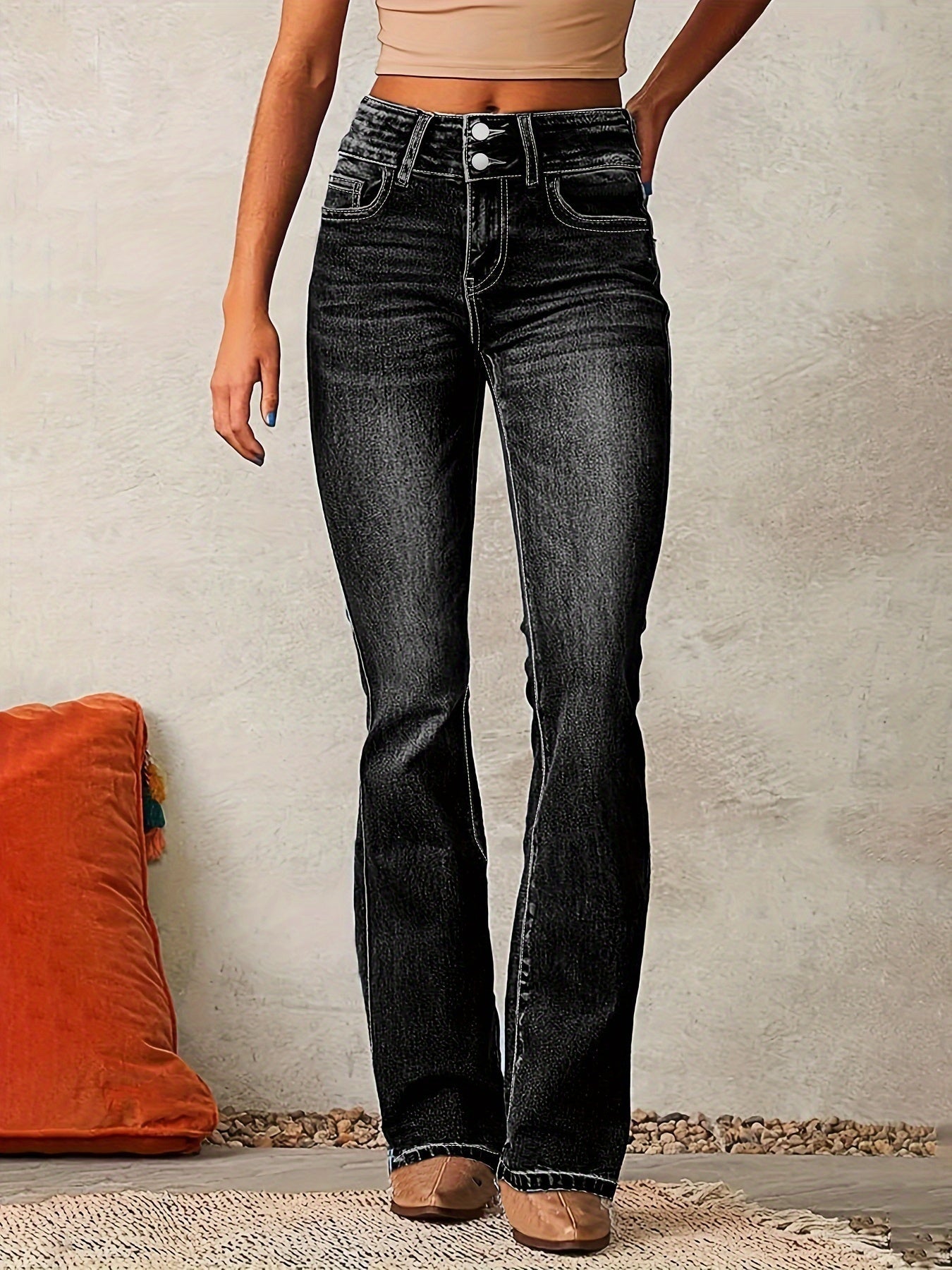 Hanna | Farmernadrág Magas Derekú Női Bővülő Szárú Jeans