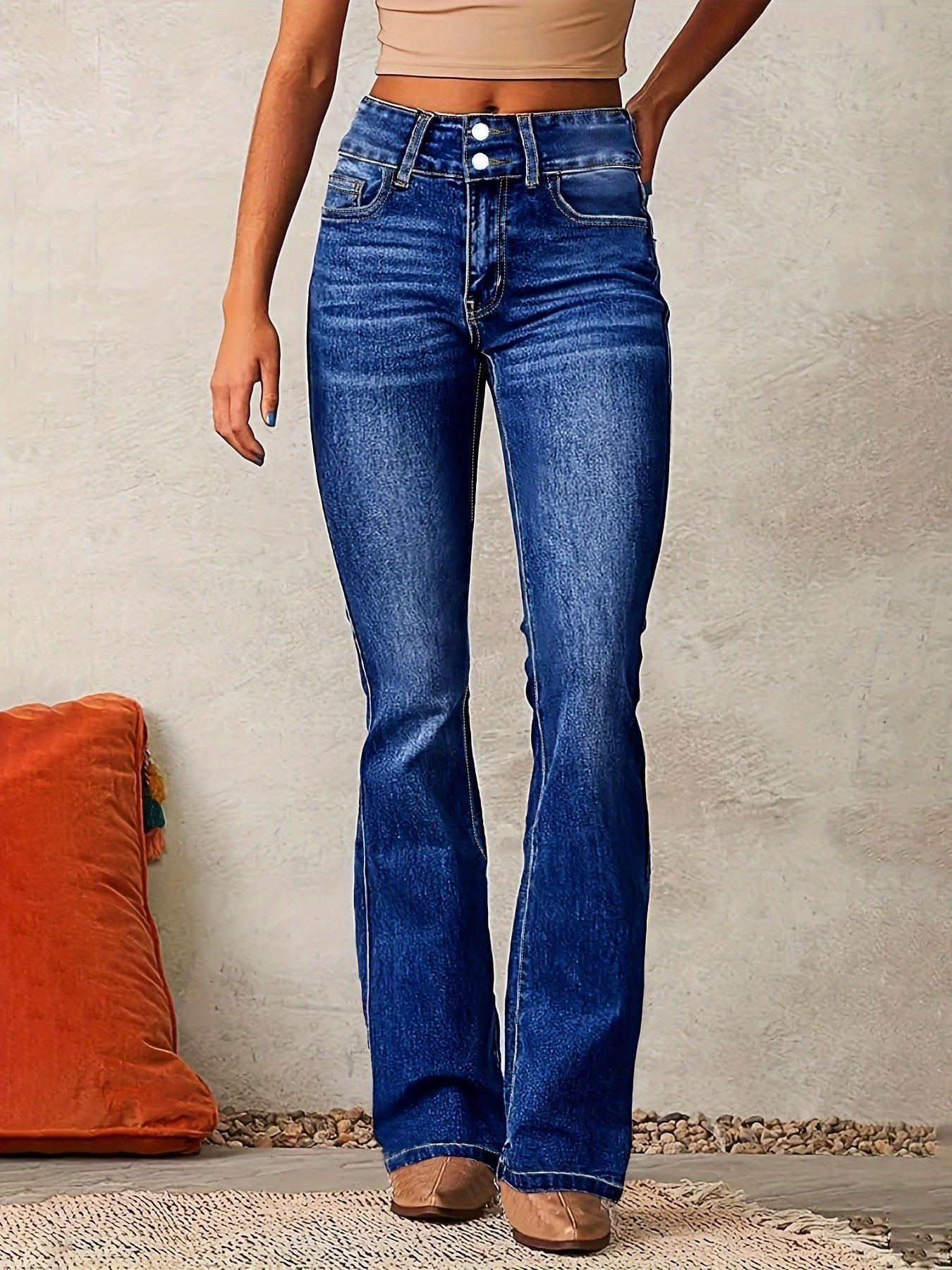 Hanna | Farmernadrág Magas Derekú Női Bővülő Szárú Jeans